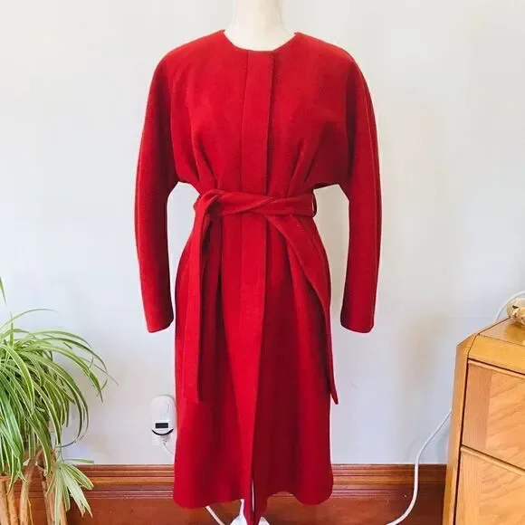 Gucci | red wool belted coat in red | Size XL - Picture 11 of 16